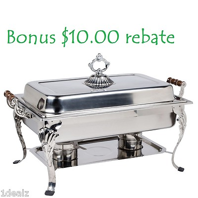 #ad 8QT CLASSIC Chafer Rectangular Chafing Dish Catering Buffet Food Tray Rebate $153.95