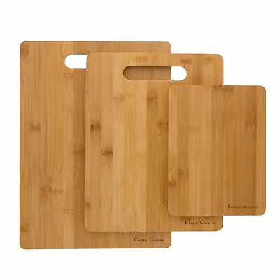 3 Bamboo Cutting Boards Antibacterial Chopping Carving Wooden Serving Board $14.99