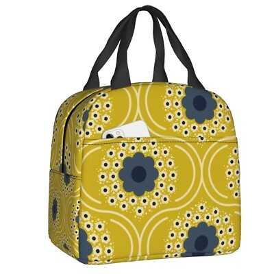 Unisex Orla Kiely Bubble Flowers Insulated Thermal Cooler Travel Lunch Food Bag $24.99