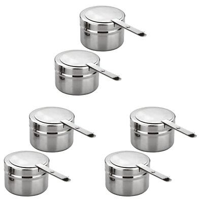 #ad 6PCS Stainless Steel Fuel Holder with Safety Cover Chafer Wick Fuel Holder ... $40.60