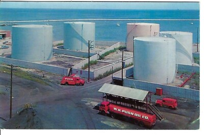 #ad CS 124 WI Racine W. H. Pugh Oil Co Marine Terminal Advertising Chrome Postcard $12.50