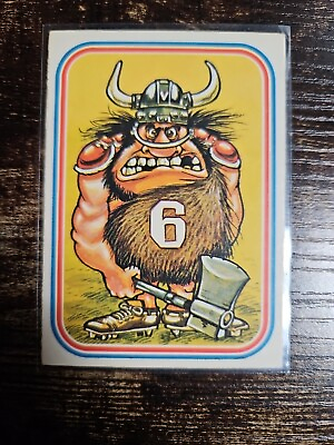 #ad Vernon the Viking #25 with Axe Monster Football Donruss Sticker BHOF $5.00