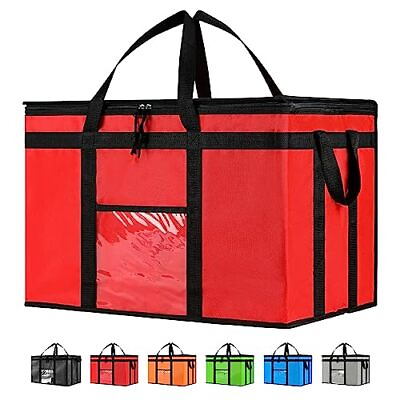 #ad Insulated Cooler Bag and Food Warmer for Food Delivery amp; 3X Large 1 Red $34.01