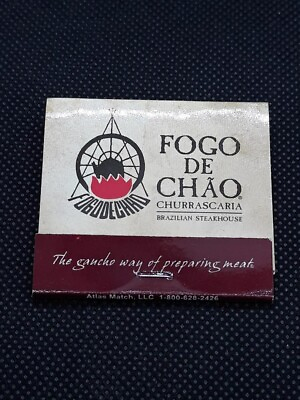 Vtg FOGO DE CHAO Restaurant Matchbook Churrascaria Matches Tobacco Collectable $7.00
