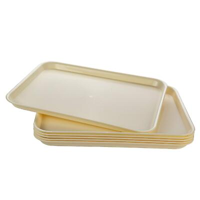 #ad 6 Pack Rectangular Plastic Serving Trays Fast Food Serving Trays for Cafeteria $37.99