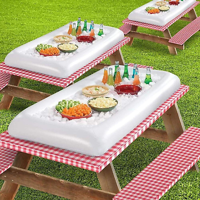 #ad 3PCS Inflatable Serving Bar Buffet Cooler with Drain Plug Salad Picnic Ice Fo $35.27