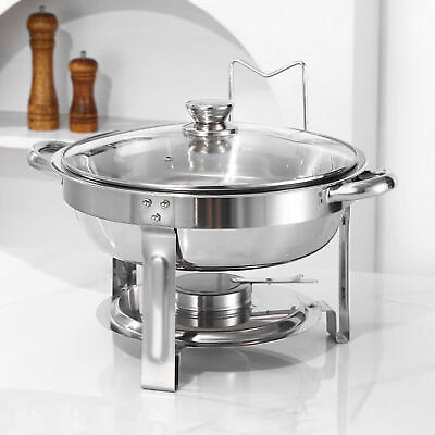 #ad Food Warmer Stainless Steel Catering Equipment Dish Set of 4 with Lid amp; Holder $225.01