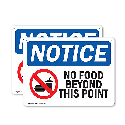 #ad #ad 2 Pack No Food Beyond This Point OSHA Notice Sign Decal Metal Plastic $70.99