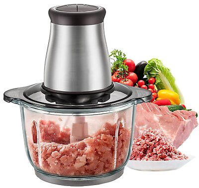 NEW Electric Food Chopper 500W Food Processor Meat Grinder with 2L Glass Bowl $41.49