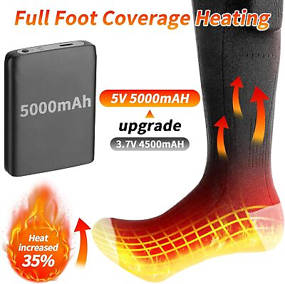#ad #ad Electric Heating Socks Breathable Foot Warmer With 5V 5000mah Battery Winter L $39.98