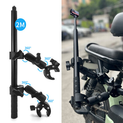 #ad Motorcycle Bike Invisible Selfie Stick Monopod Handlebar Mount Bracket Accessory $176.39