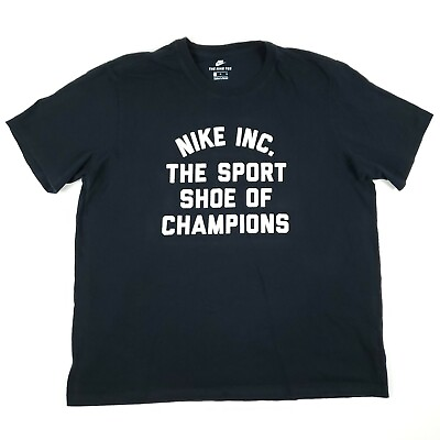 Nike The Sport Shoe Of Champions Black Short Sleeve T Shirt Adult Men#x27;s Size XL $6.18