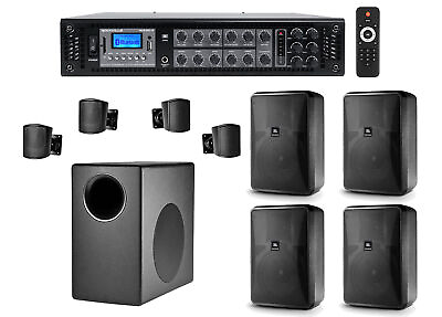 #ad JBL Subwoofer 4 Satellite 4 8quot; Wall Speakers350w Amp For Office Store Gym $1738.69