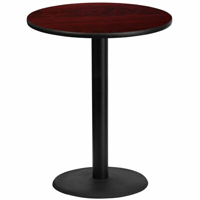 #ad #ad Bowery Hill 36quot; Round Restaurant Bar Table in Black and Mahogany $306.99
