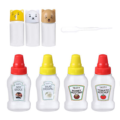#ad #ad Mini Sauce Bottle Refillable Ketchup Honey Salad Containers Bottles Portable $7.99
