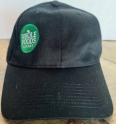 #ad Whole Foods Market Black Hat Port Authority Adjustable Adult Size Baseball Cap $9.00