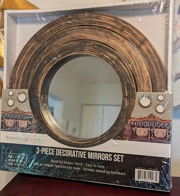#ad #ad 3 Piece Decorative Mirror Sets Antique Bronze Finish $7.99