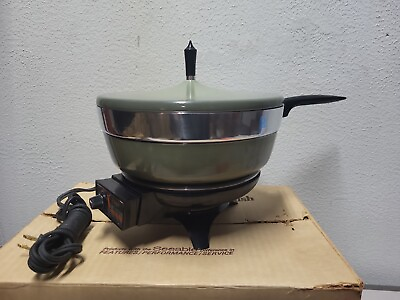 Vintage Oster Electric Chafing Dish Mid Century Green Old Stock w Box retro $54.22