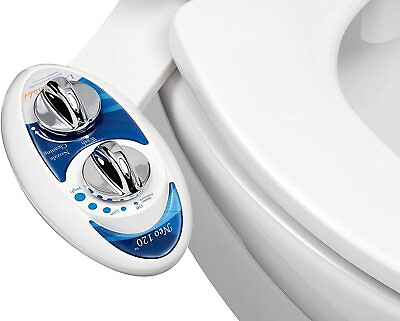 LUXE Bidet Neo 120 Non Electric Mechanical Bidet Toilet Attachment Blueamp;White $29.69