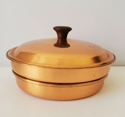 VTG 3 Piece Copper Fondue Chafing Warmer Dish Boiler Replacement Parts New $19.99