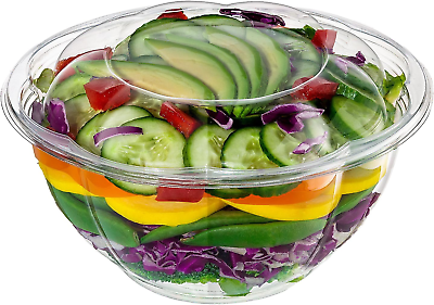 #ad Plastic Salad Bowls To Go With Airtight Lids 32 oz 50 Count Clear $35.62