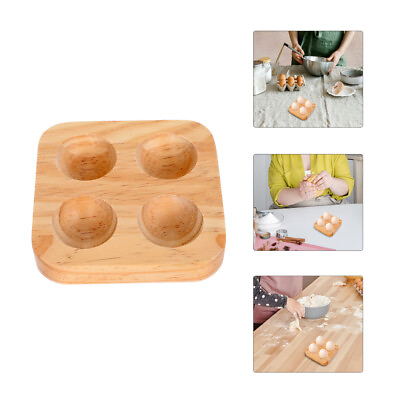 #ad Wooden Egg Holder Tray Refrigerator Container Rustic Chicken JQ $12.38