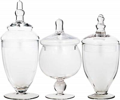 #ad #ad Apothecary Jars with Lids Set of 3 Candy Jars for Candy Buffet Glass décor... $56.87
