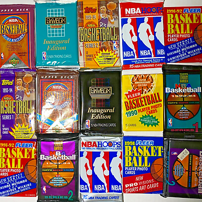 #ad Lot of 55 Vintage Basketball Cards In Factory Sealed Unopened NBA Packs Jordan $19.95
