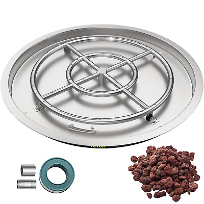 VEVOR Drop in Fire Pit Pan Gas Burner Pan 31quot; Round fireplace Stainless Steel $124.99