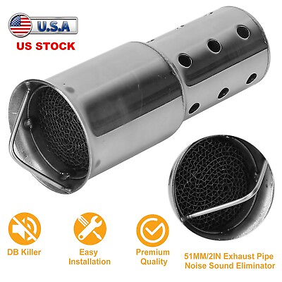 #ad 51mm 2in Universal Motorcycle Exhaust Muffler Pipe DB Killer Silencer Baffle $15.99