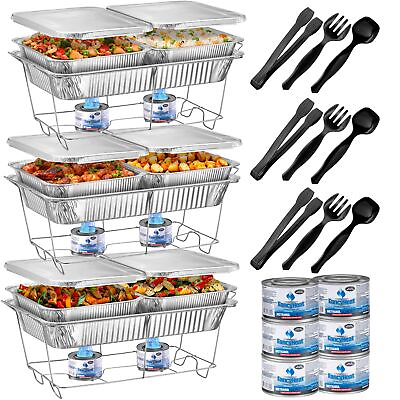 #ad Disposable Chafing Dishes for Buffet Set 33 Pc Food Warmer Buffet Server fo... $85.70