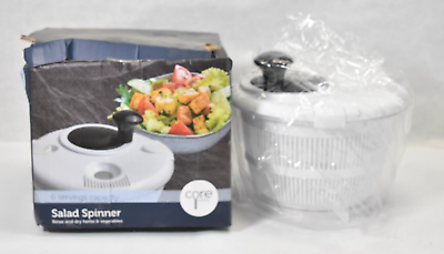 #ad Core Kitchen ABS Plastic Salad Spinner Bowl 6 Serving Capacity White 9.65quot;x9.84quot; $30.00