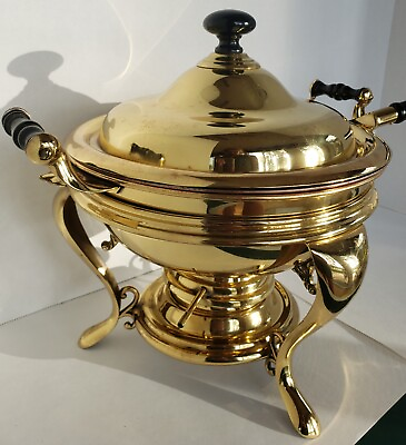 Manning Bowman amp; Co Copper amp; Gold Chafing Dish Rare Antique Utensil Tray Burner $69.99