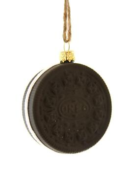 Oreo Chocolate Filled Cookie Sandwich Faux Food Glass Christmas Ornament $14.99