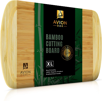 Extra Large Cutting Board {18 x 12.5 Inch} Bamboo Cutting Board with Juice $14.41