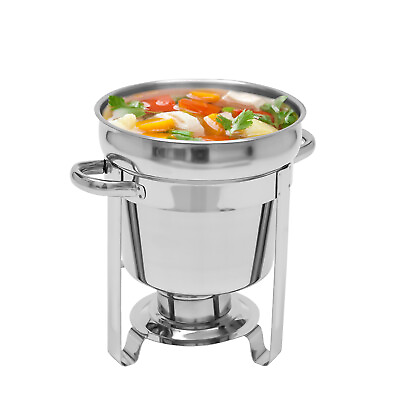 #ad 7.4 Quart Stainless Steel Round Chafing Dish Food Warmer Buffet Catering 7L USA $51.87