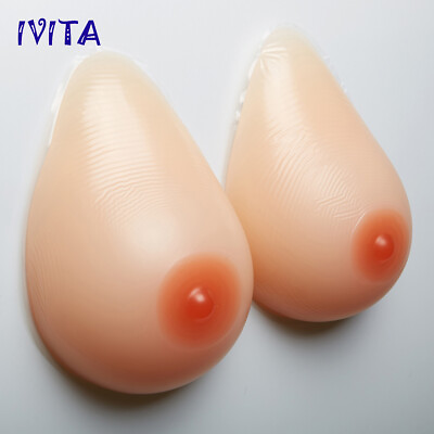#ad IVITA Realistic Silicone Breast Forms Teardrop A Cup Fake Boobs Crossdresser $15.97
