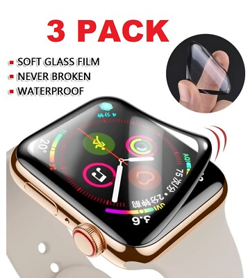 #ad #ad 3 Pack For Apple Watch 7 6 5 4 3 2 SE Full Screen Protector iWatch 38 42 40 44mm $4.95