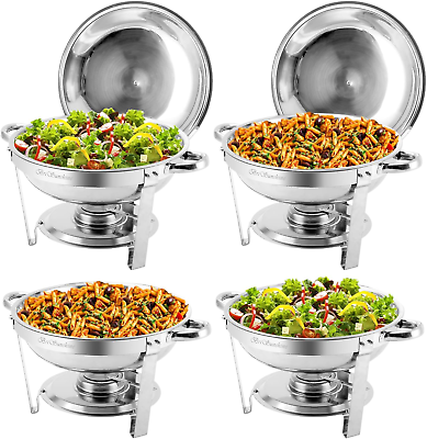 #ad 4 Packs 4QT Chafing Dish Buffet SetStainless Steel Buffet Servers and WarmersR $159.86