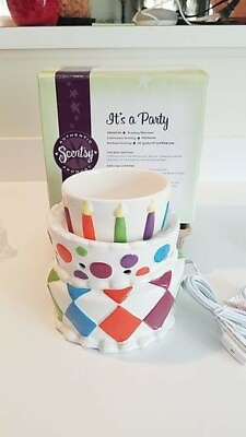 #ad Scentsy It#x27;s a Party Birthday Cake Scented Oil Warmer New In Box Discontinued $29.00