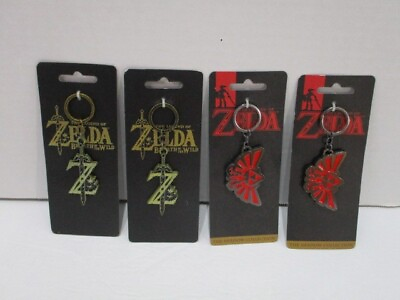 #ad Legend Zelda Key Chain Set 4 Gold Red Sword Breath Wild Nintendo Game New $24.99