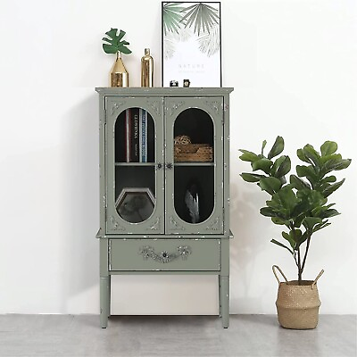 Accent Storage Cabinet w Drawer 2 Doors Decorative Cabinet Buffet amp; Sideboard $216.99