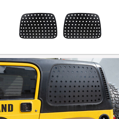#ad #ad Alloy Rear Window Triangular Glass Guards Cover Trim for Jeep Wrangler TJ 97 06 $88.99