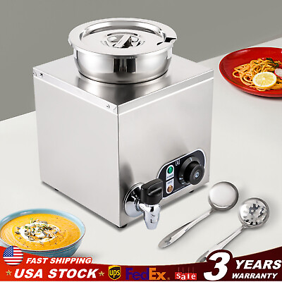 #ad 4L Large Electric Commercial Soup Warmer 4.2Qt Food Warmer Adjustable Temp30 85 $114.45