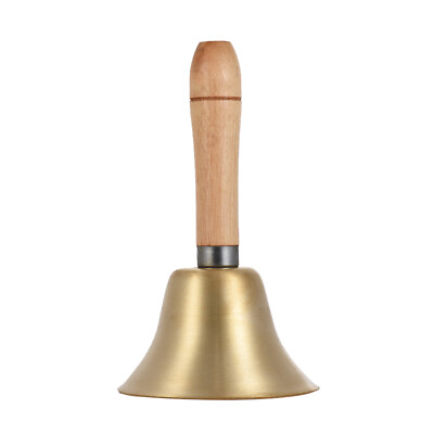 #ad #ad Brass Hand Bell Loud Call Bell Handbell with Wooden Handle Desk Ringbell C5R1 $9.95