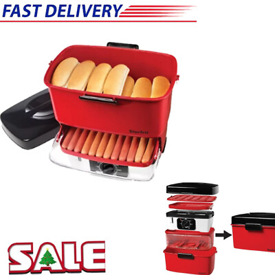 Electric Hot Dog Steamer Sausages Bun Warmer Cooker Machine Food Portable $71.58