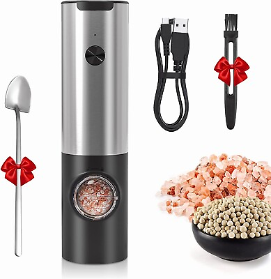 Electric Pepper Grinder or Salt Grinder Mill Adjustable Coarseness amp; LED Li $16.98