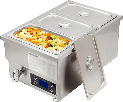 #ad #ad 110V 3 Pan Commercial Food Warmer with Digital Display Temp 6 Inch Deep 2000W E $240.36