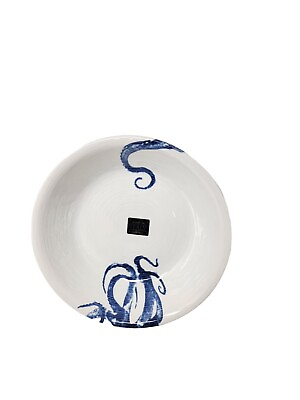 #ad Ceramicheitalia Serving Salad Bowl Blue Octopus Design Hand Made In Italy New $29.99