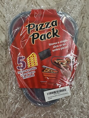 #ad PIZZA PACK The Perfect Reusable Pizza Storage Container with 5 Microwavable Tray $9.99